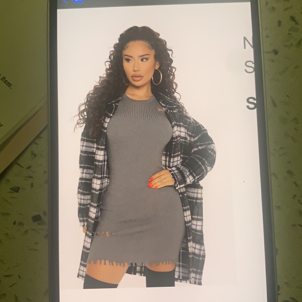Plaid black and gray Shirt-Jacket (SHACKET)